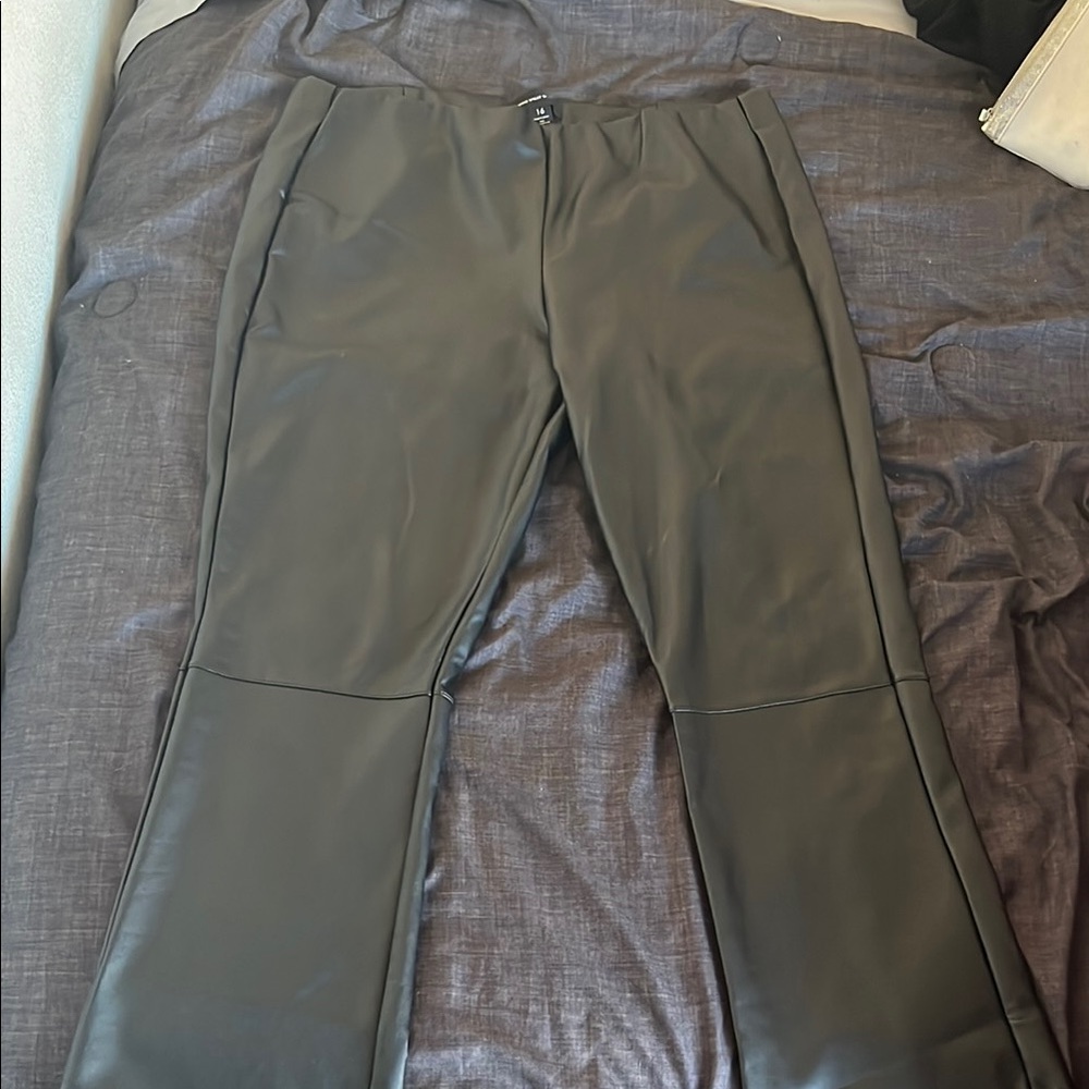 Black Faux Leather Pants